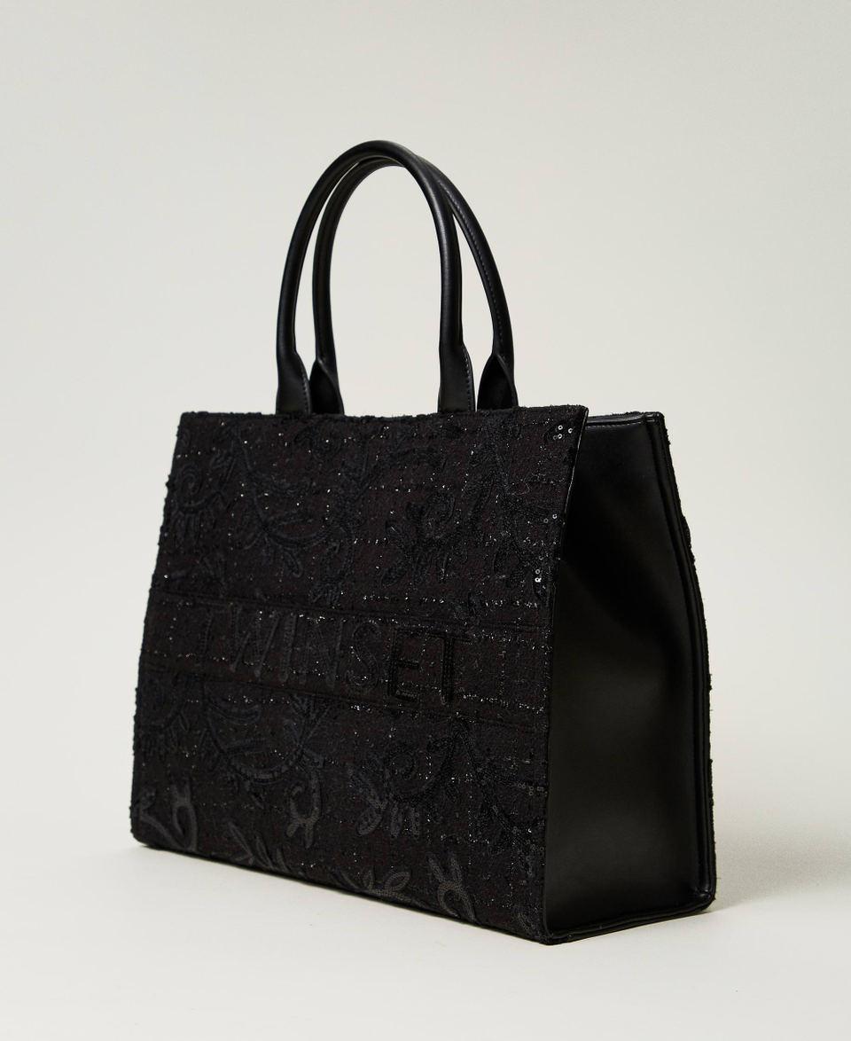 Twin Set Borsa shopper 'Victoria' con ricamo e logo Ultimi tre giorni