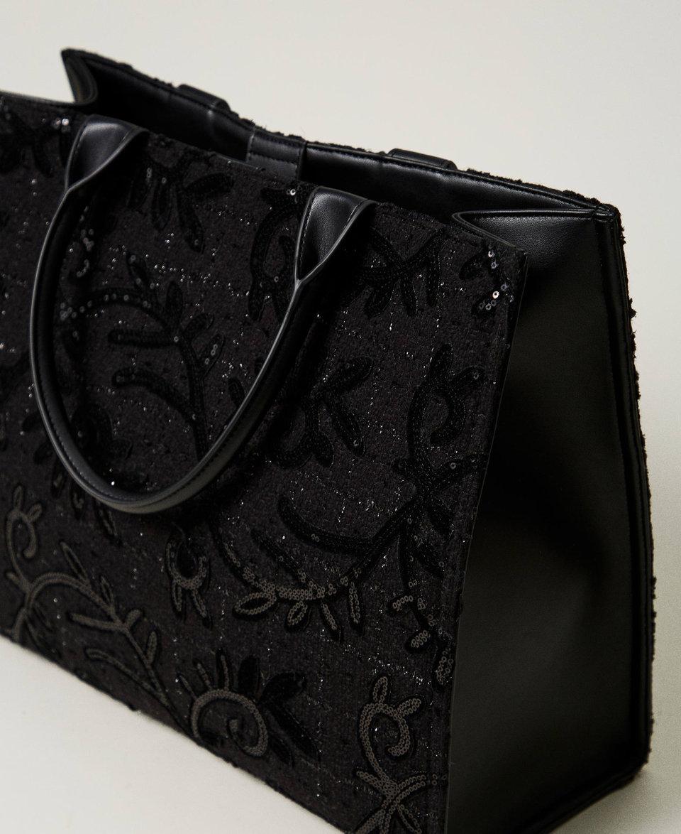 Twin Set Borsa shopper 'Victoria' con ricamo e logo Ultimi tre giorni