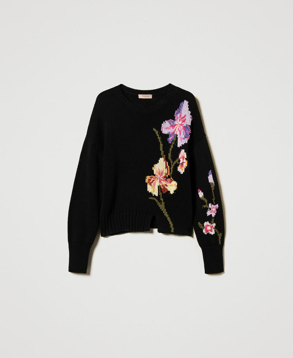 Twin Set Maglia con fiori e ricamo a mano Super sconto