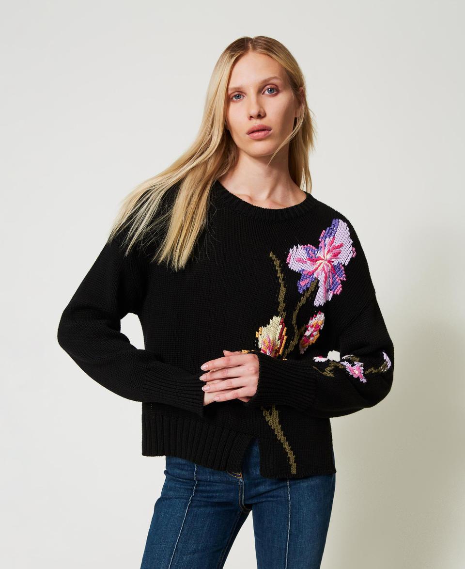 Twin Set Maglia con fiori e ricamo a mano Super sconto