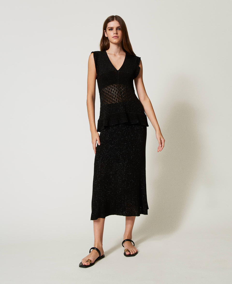 Twin Set Gonna longuette in maglia lurex Limitato a 3 giorni