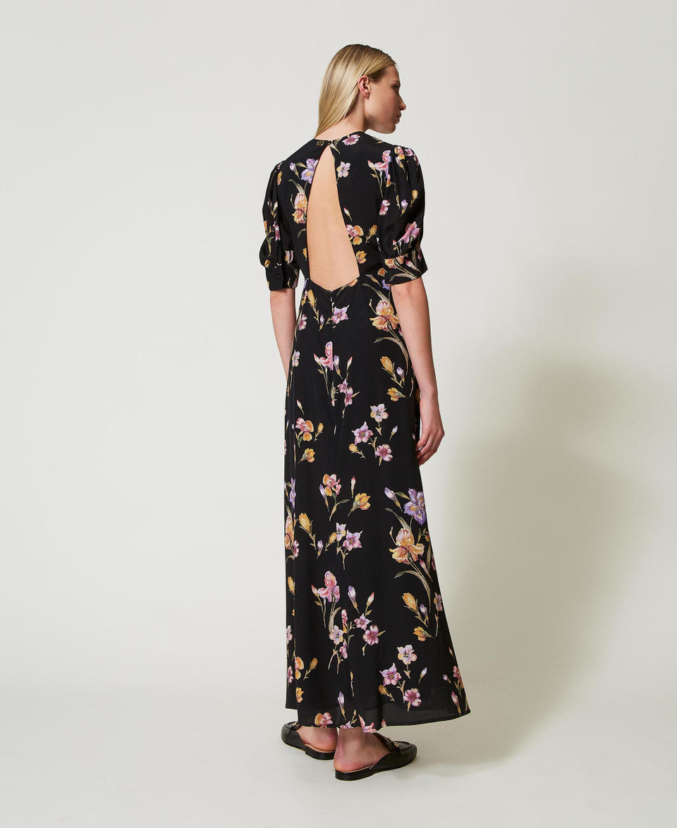 Twin Set Abito lungo in crêpe de Chine a fiori Esporta salva