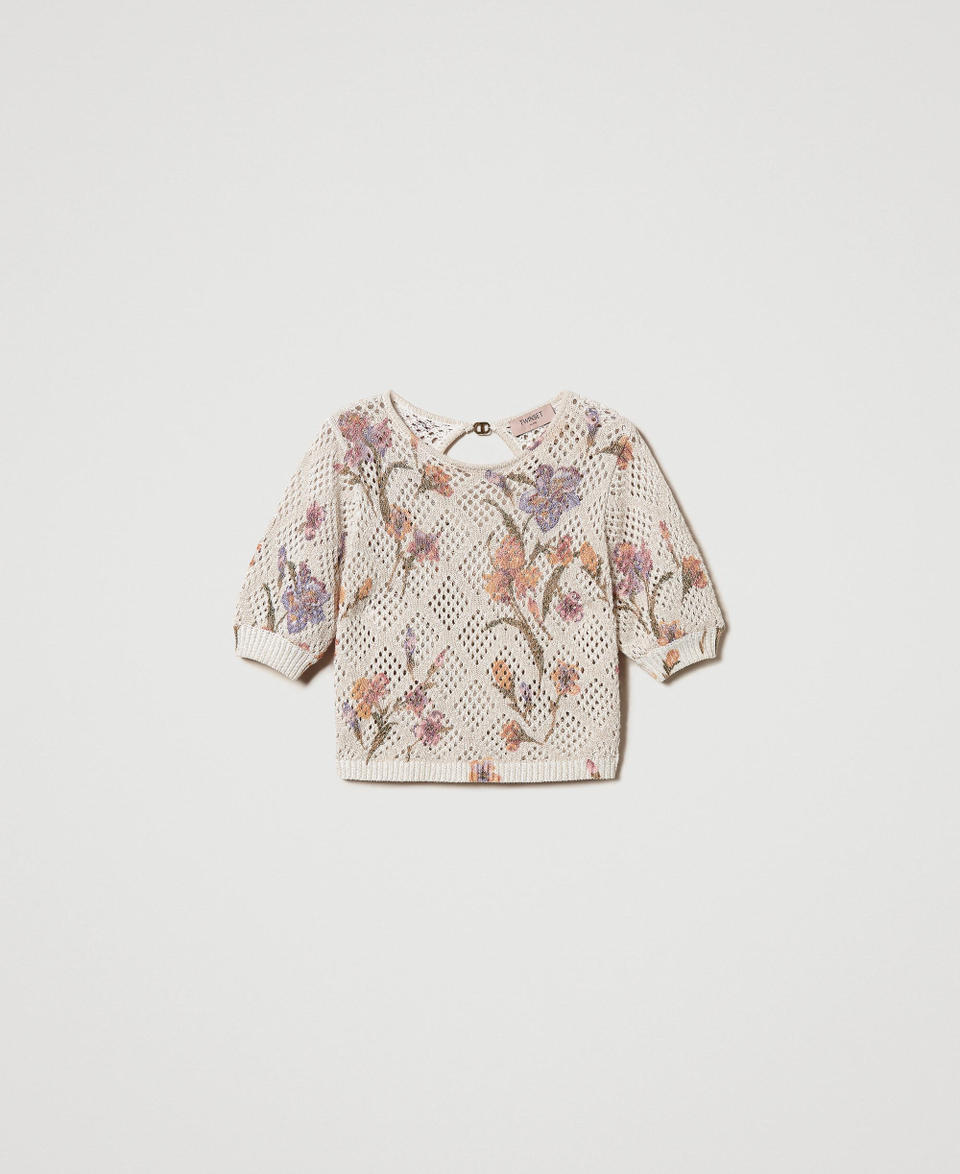 Twin Set Maglia a rete con stampa a fiori 50% di sconto per tempo limitato