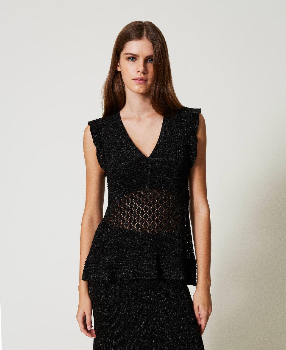 Twin Set Maglia in filato lurex con volant 2025