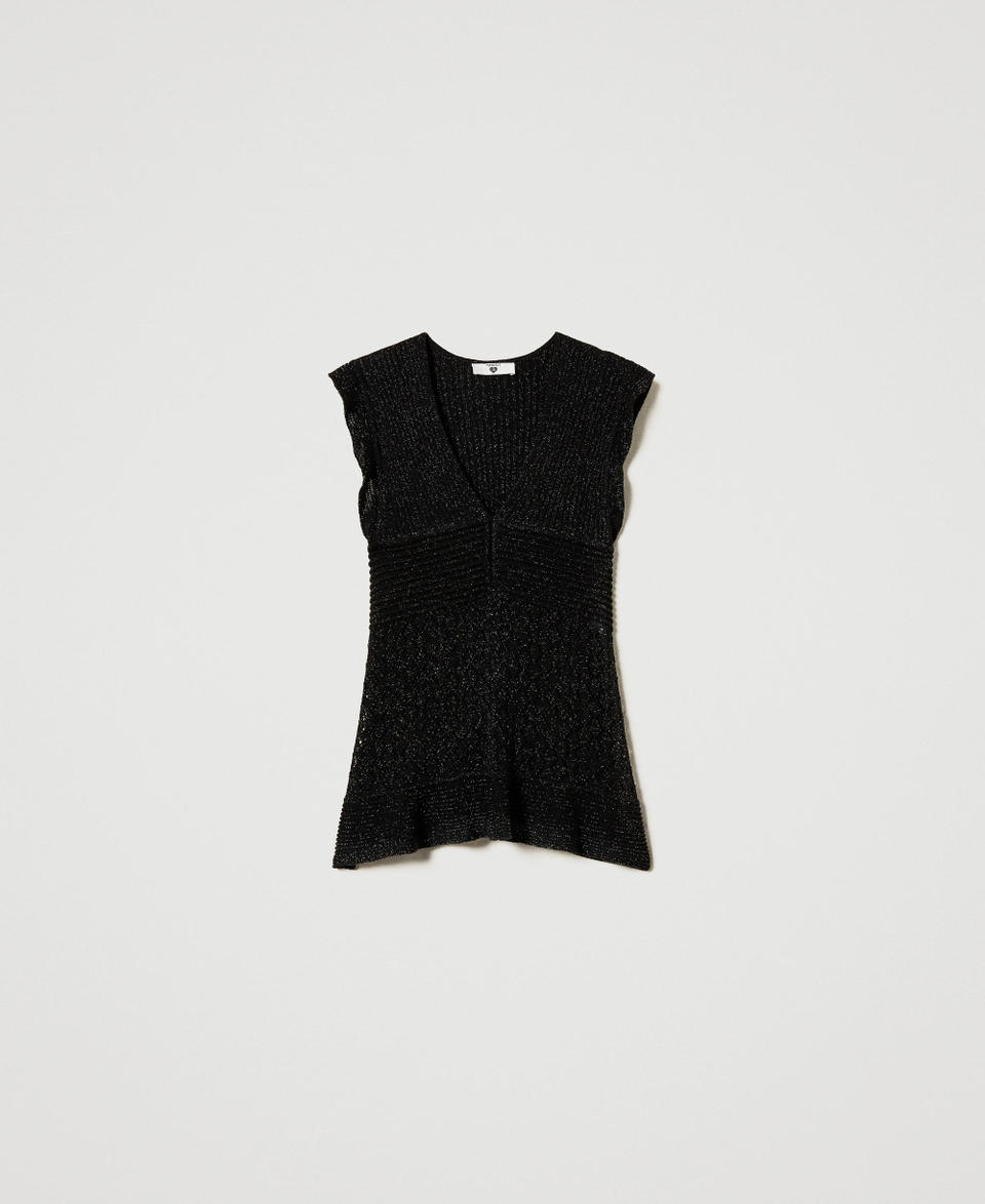 Twin Set Maglia in filato lurex con volant 2025