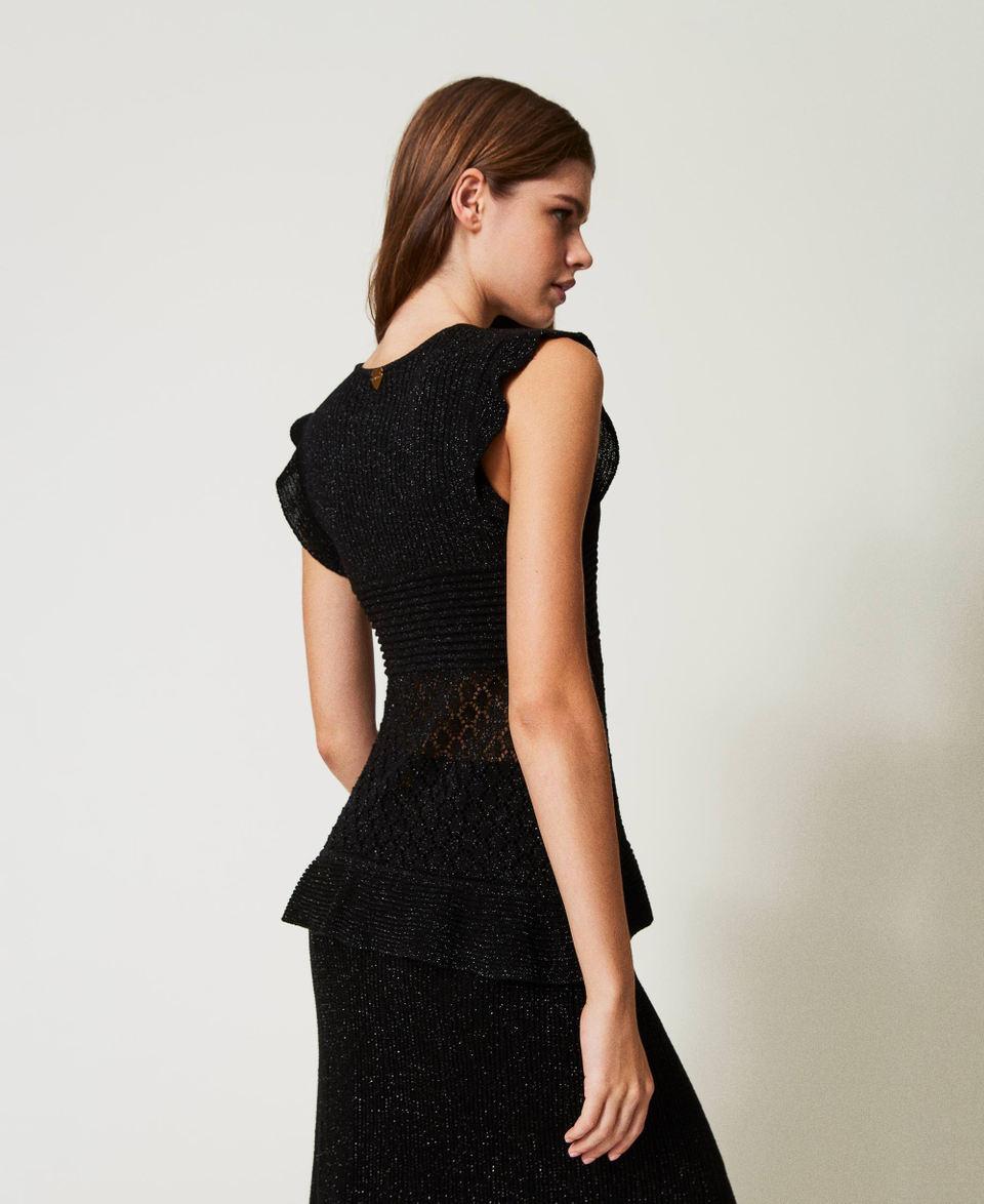Twin Set Maglia in filato lurex con volant 2025
