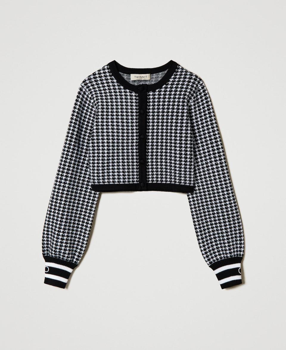 Twin Set Giacca in maglia jacquard pied de poule Promozione