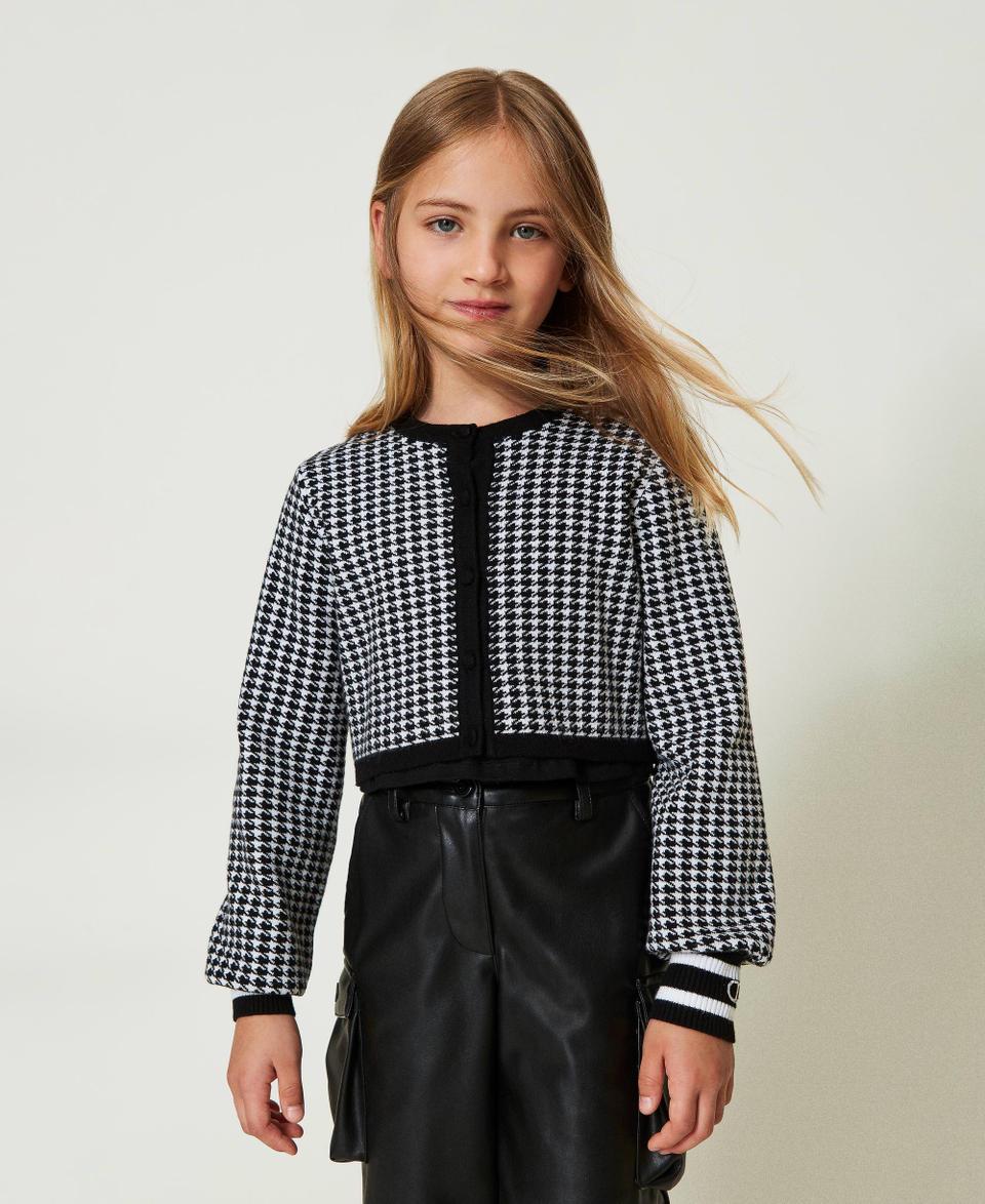 Twin Set Giacca in maglia jacquard pied de poule Promozione