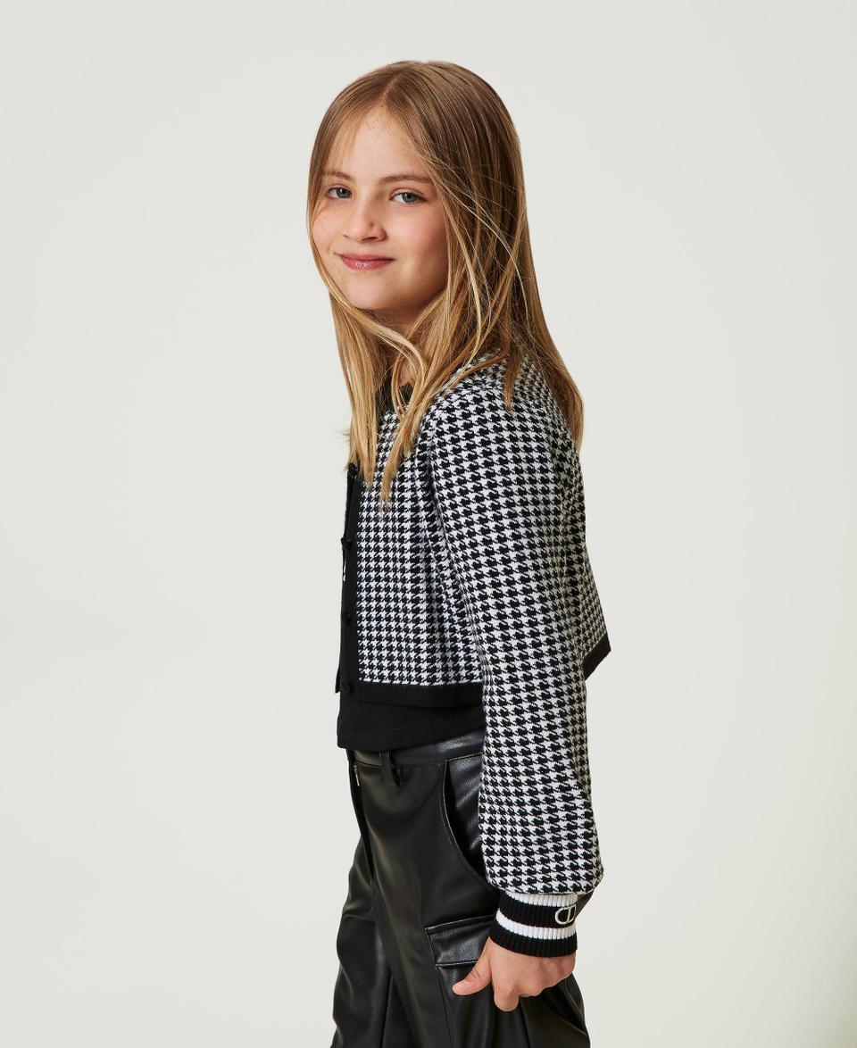 Twin Set Giacca in maglia jacquard pied de poule Promozione
