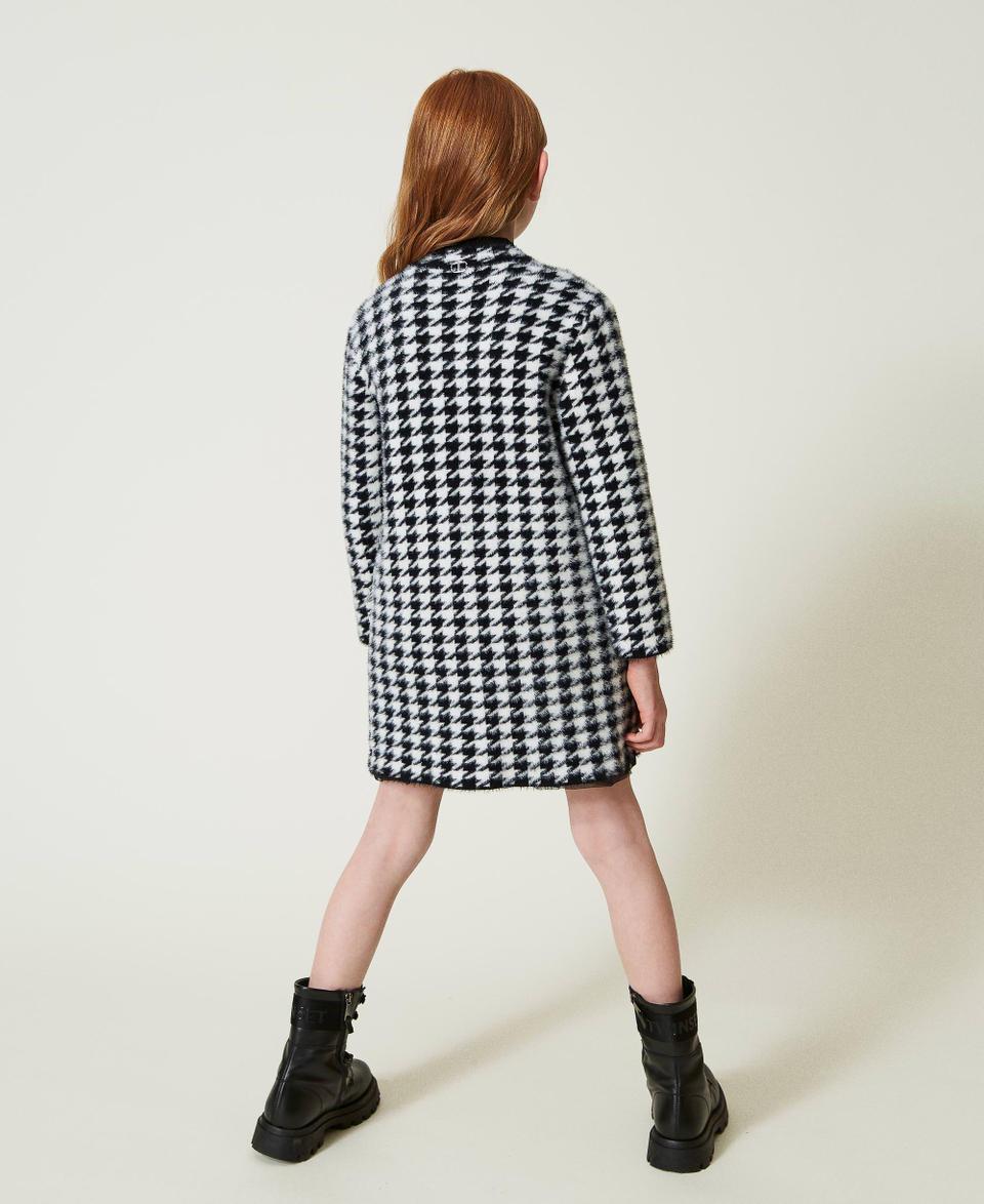 Twin Set Cappotto in maglia jacquard pied de poule Spedizione Gratuita