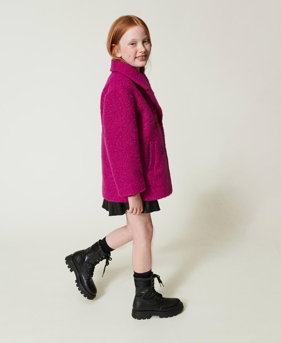 Twin Set Cappotto doppiopetto in panno curly Prezzo Ridotto