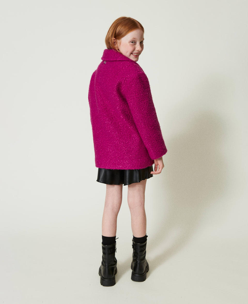 Twin Set Cappotto doppiopetto in panno curly Prezzo Ridotto
