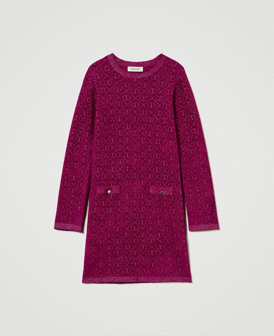 Twin Set Abito corto in maglia jacquard con Oval T Sottocosto
