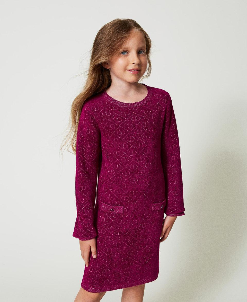 Twin Set Abito corto in maglia jacquard con Oval T Sottocosto
