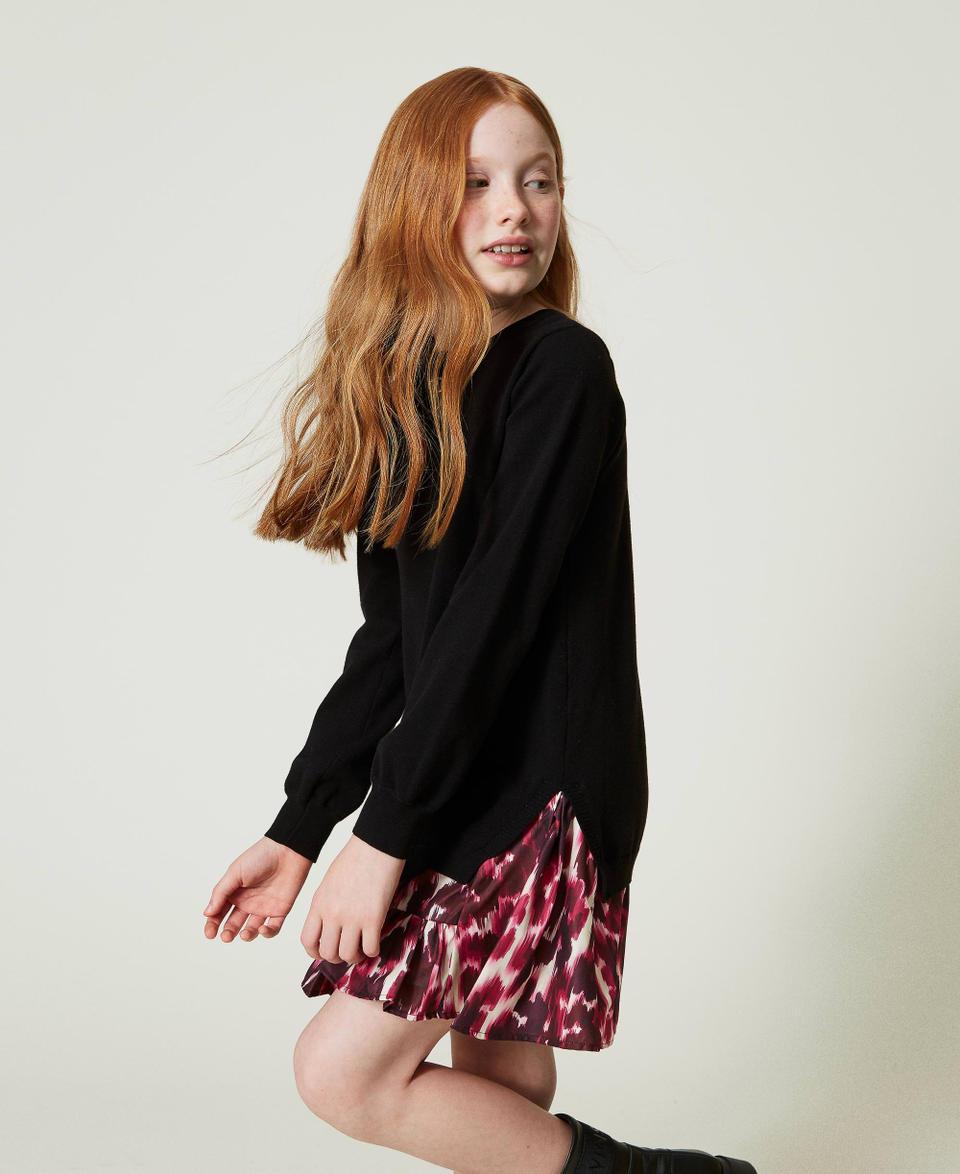 Twin Set Abito corto in maglia con inserto stampato Novità