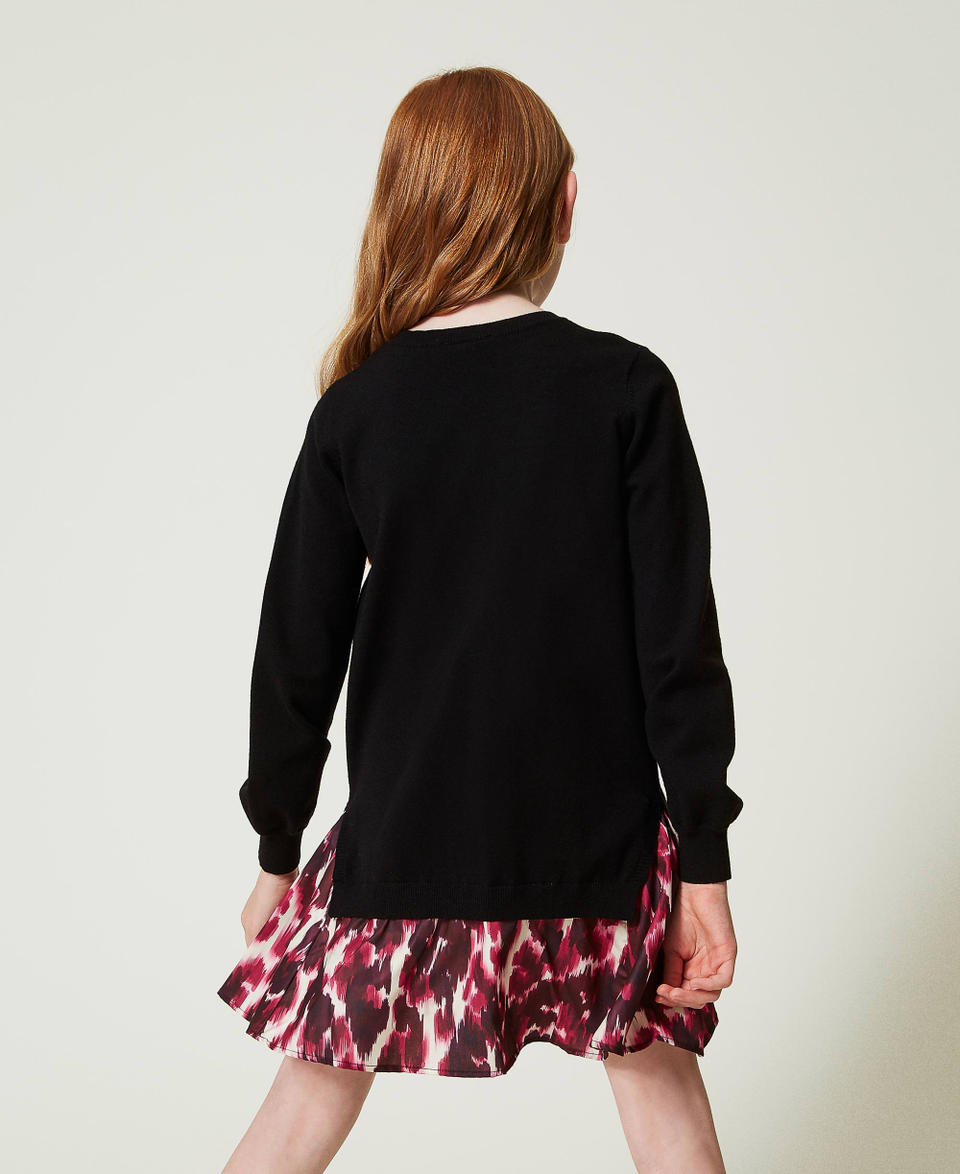 Twin Set Abito corto in maglia con inserto stampato Novità