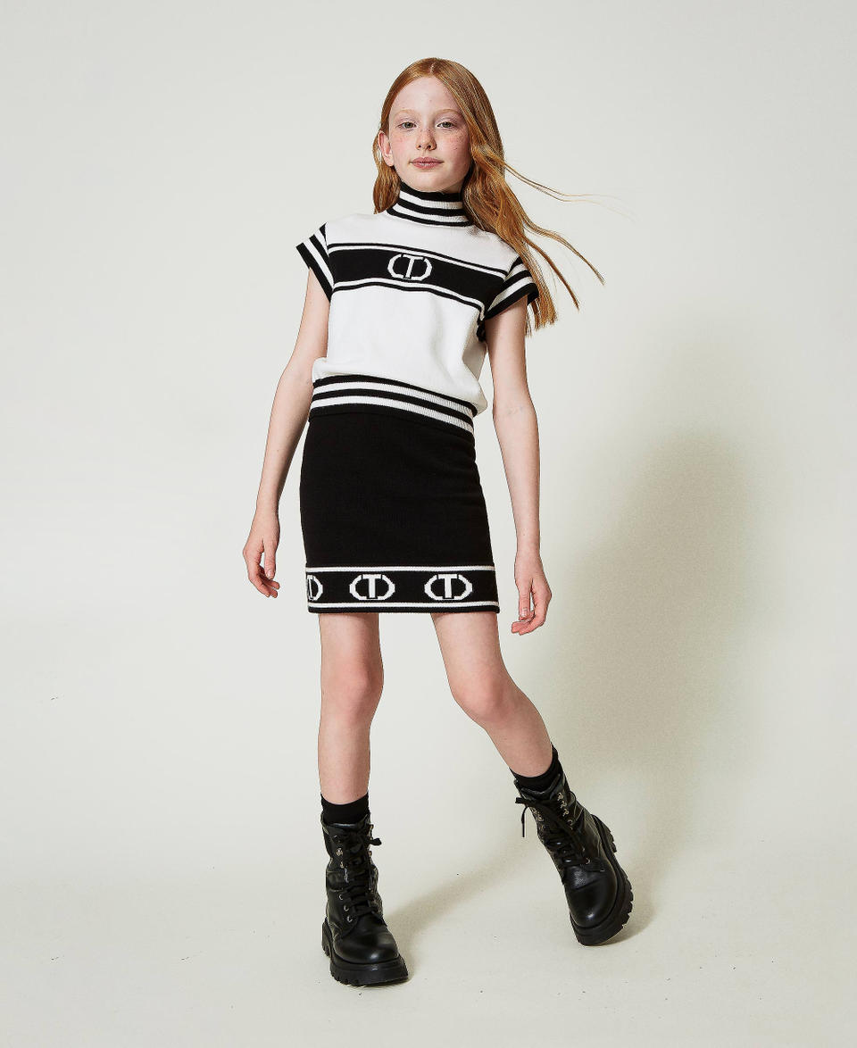 Twin Set Anfibi in pelle con logo Offerta