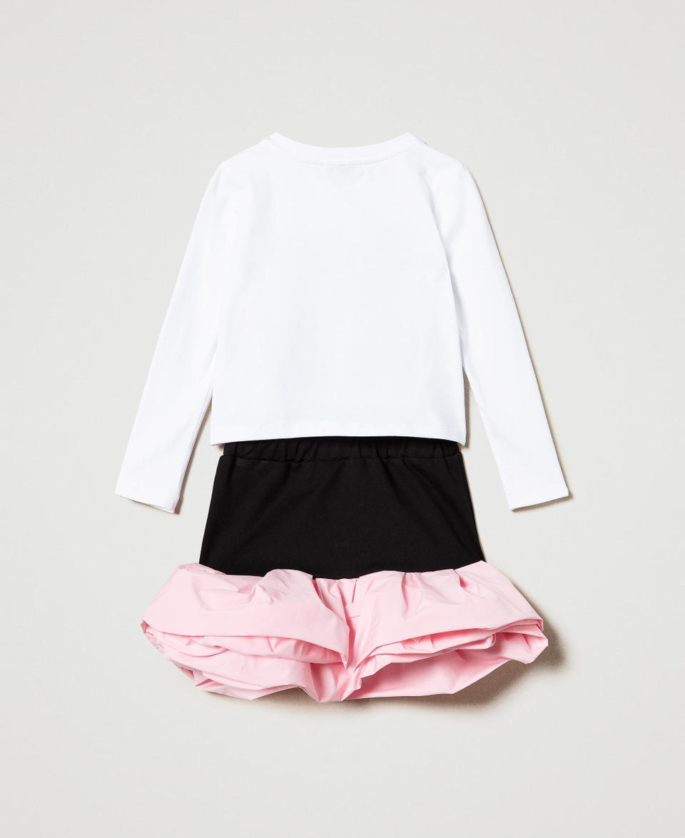Twin Set T-shirt stampata e gonna con balze Online