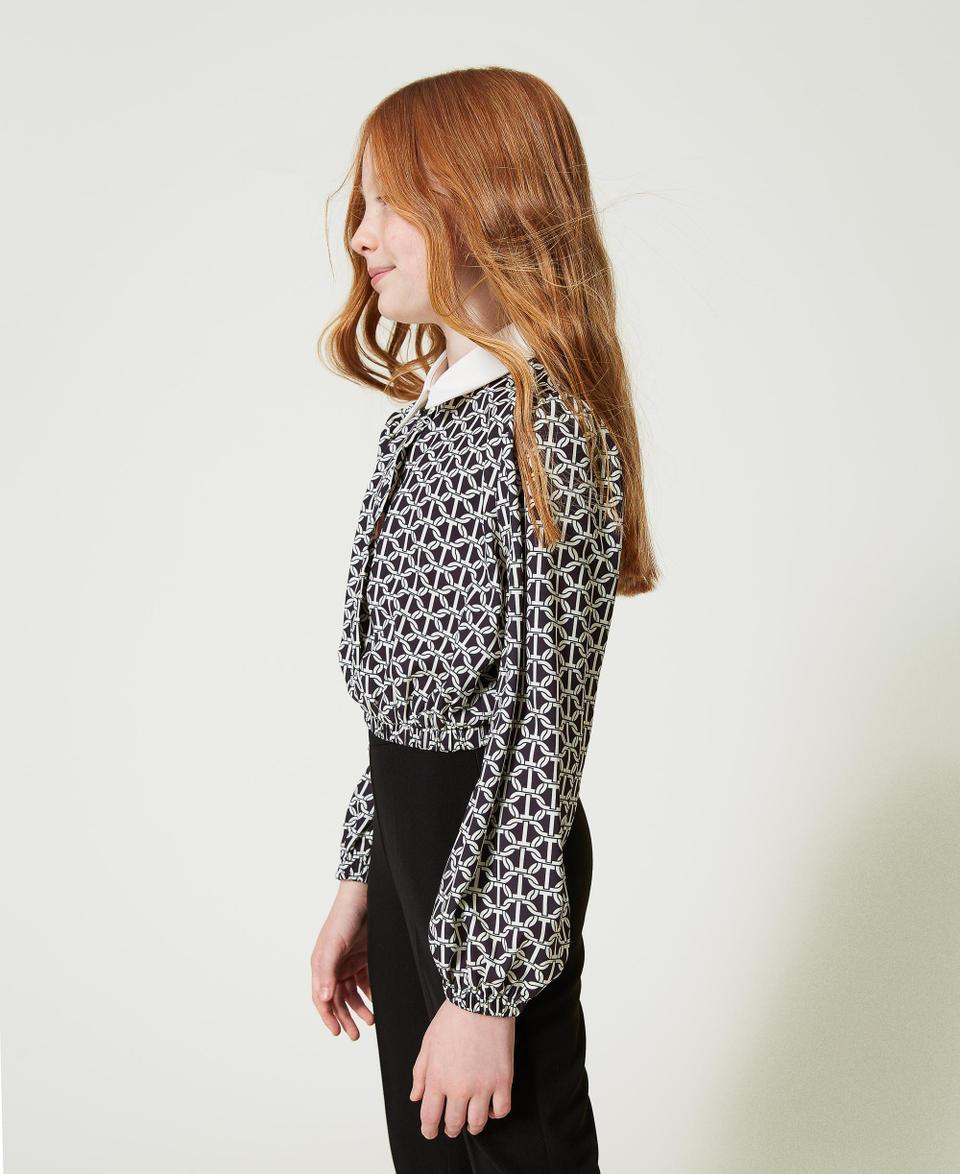 Twin Set Blusa in crêpe de Chine con stampa In Vendita