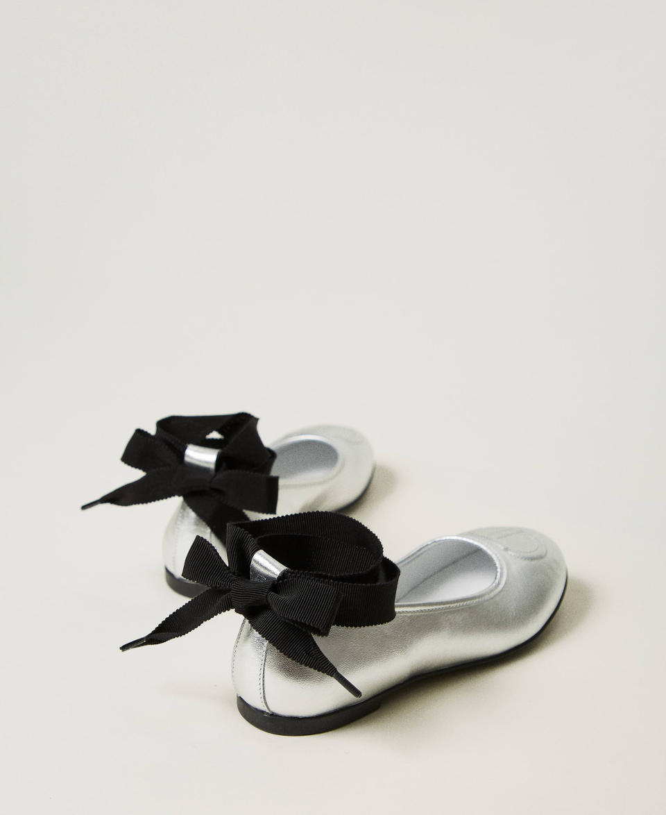 Twin Set Ballerine in pelle con nastri Vendita Economica