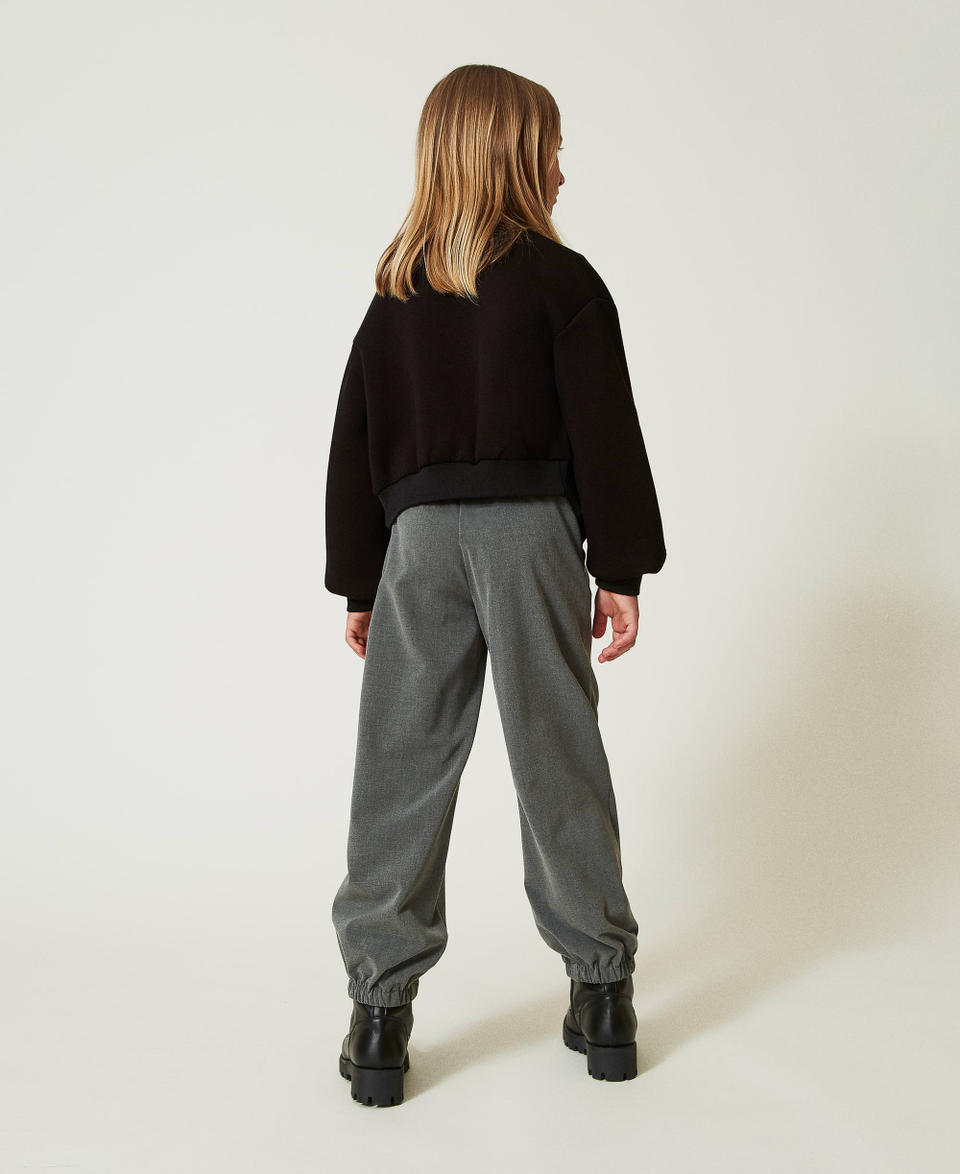 Twin Set Pantaloni joggers in flanella con cintura Saldi Di Fabbrica