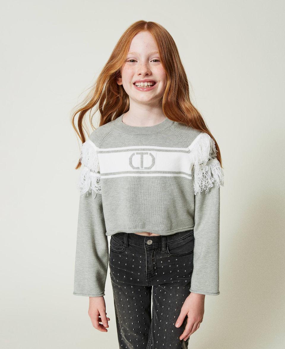 Twin Set Maglia con Oval T jacquard e frange I Più Venduti