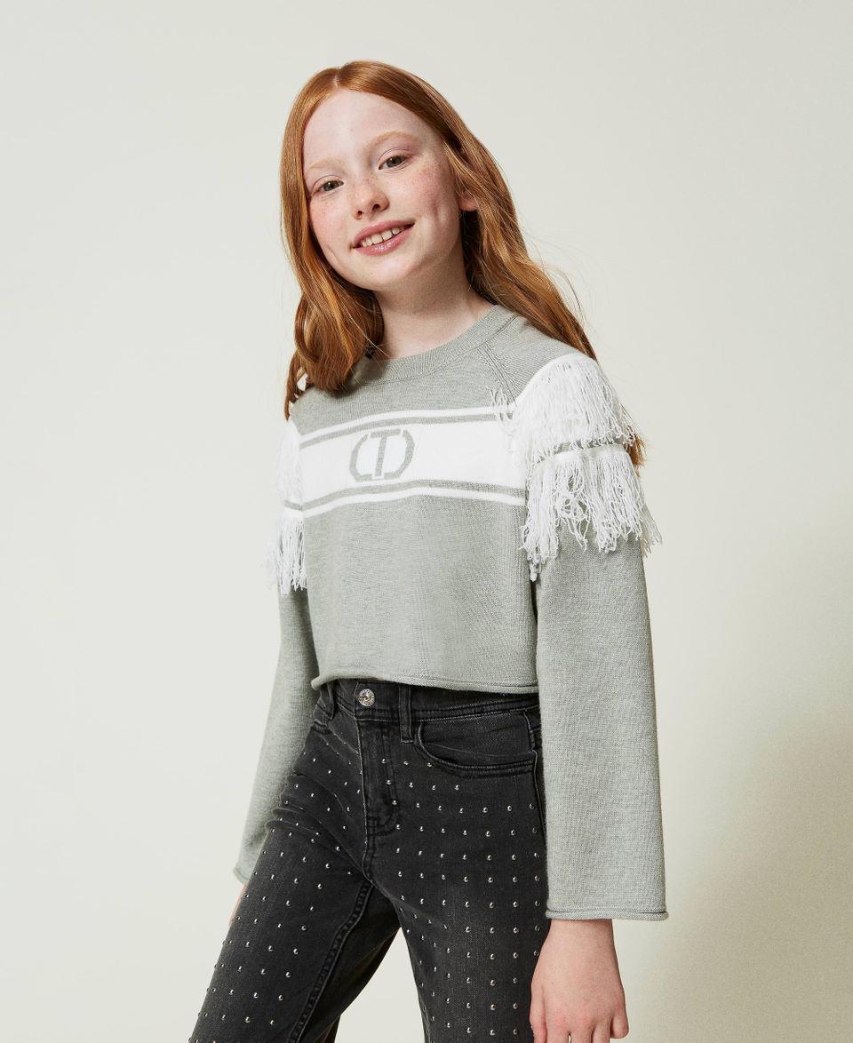 Twin Set Maglia con Oval T jacquard e frange I Più Venduti