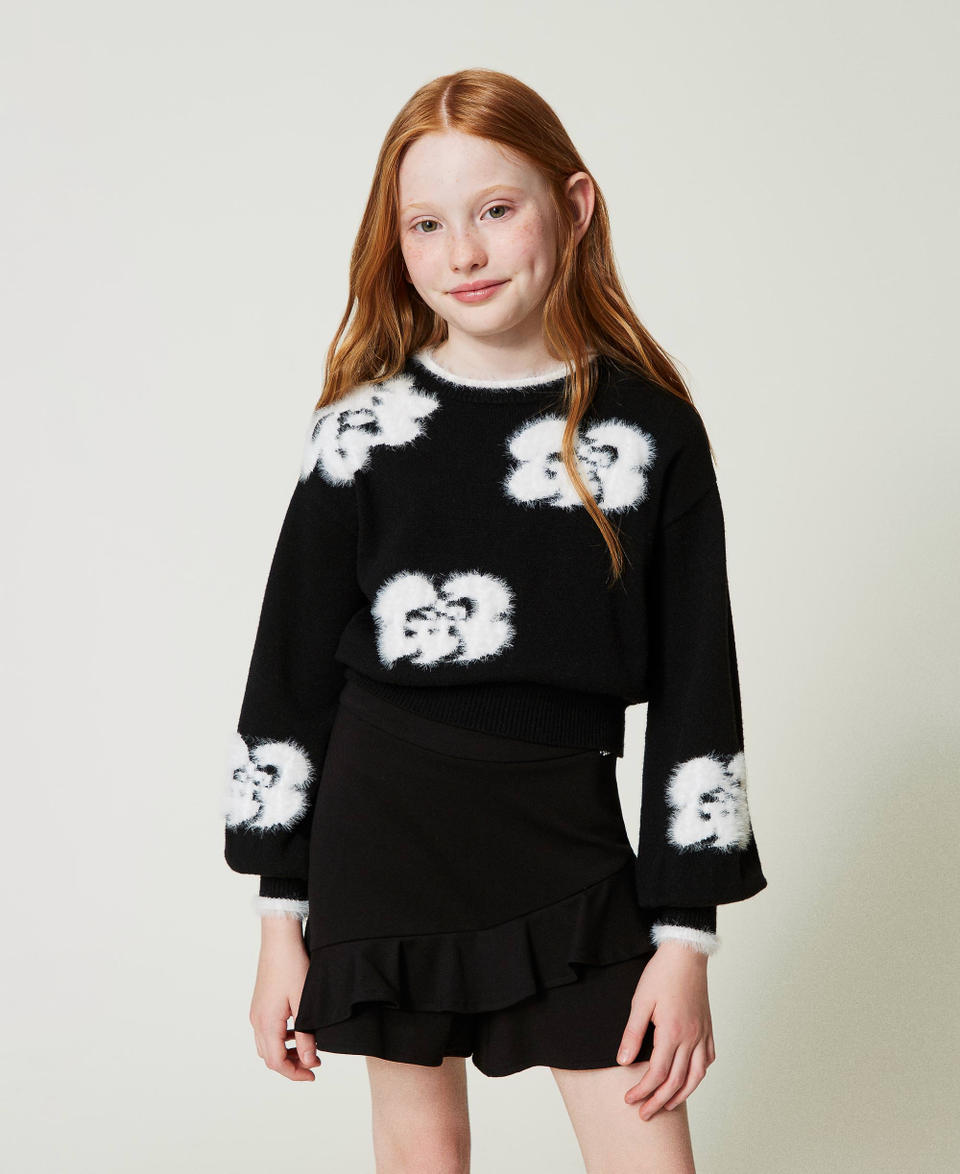 Twin Set Maglia con fiori a intarsio Sconto di tempo limitato