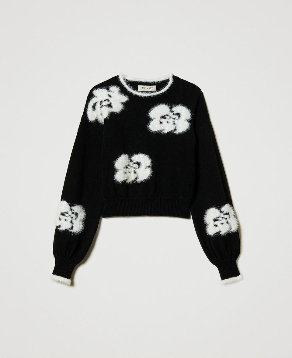 Twin Set Maglia con fiori a intarsio Sconto di tempo limitato