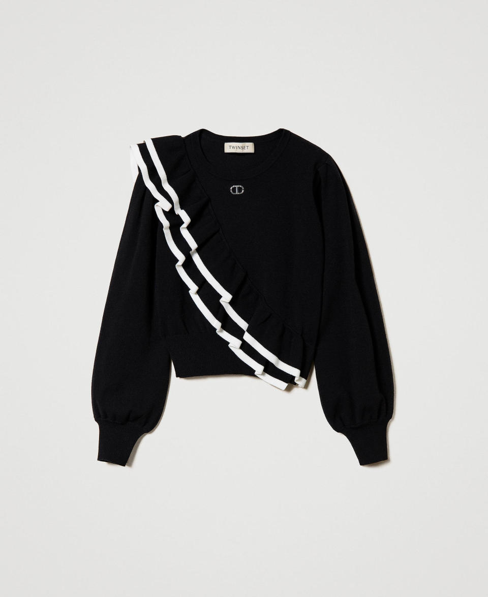 Twin Set Maglia regular con doppia balza Negozio online di fabbrica