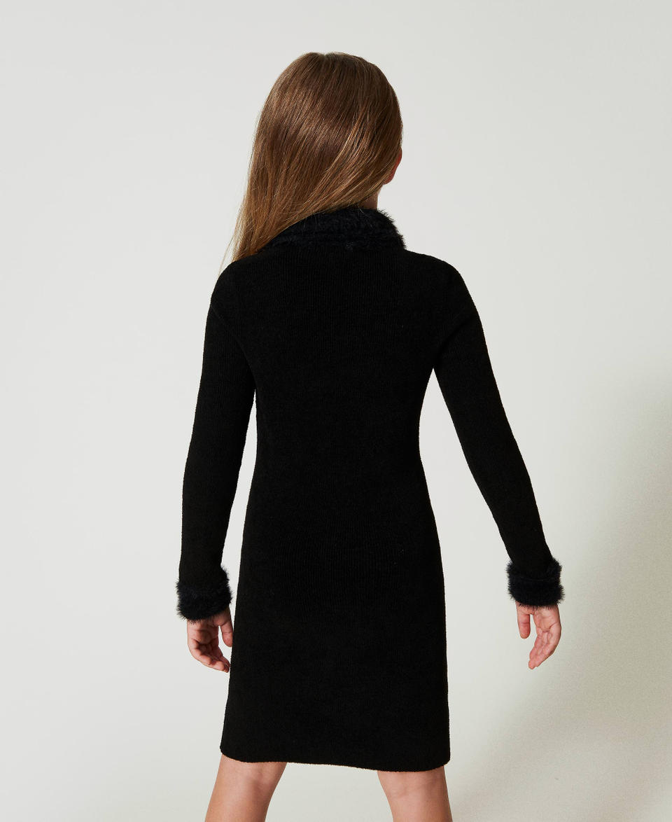 Twin Set Abito corto in maglia effetto pelliccia Offerta speciale