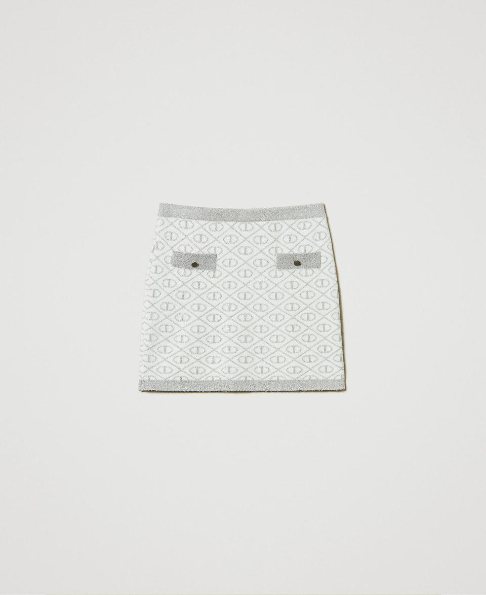 Twin Set Gonna corta in maglia jacquard con Oval T Fornitura limitata