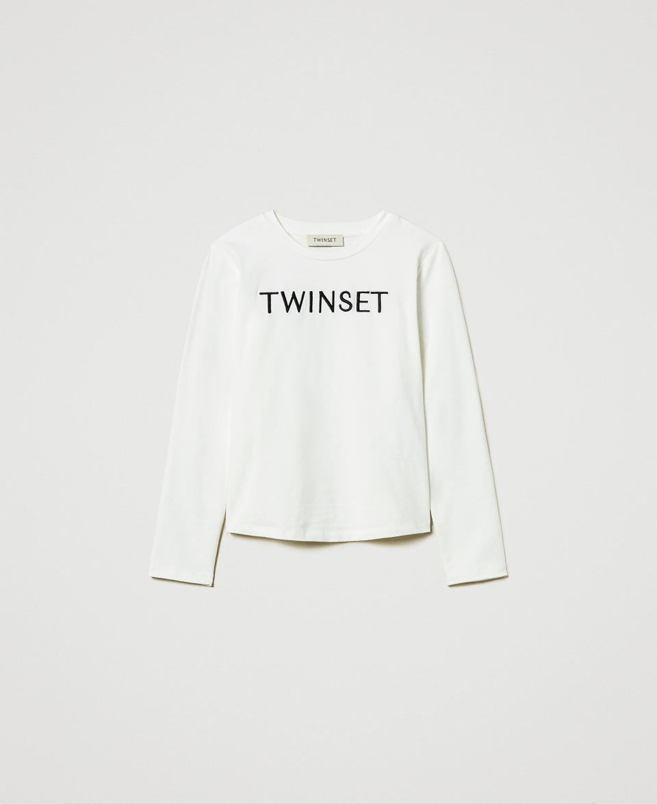 Twin Set T-shirt cropped con logo ricamato Shopping online