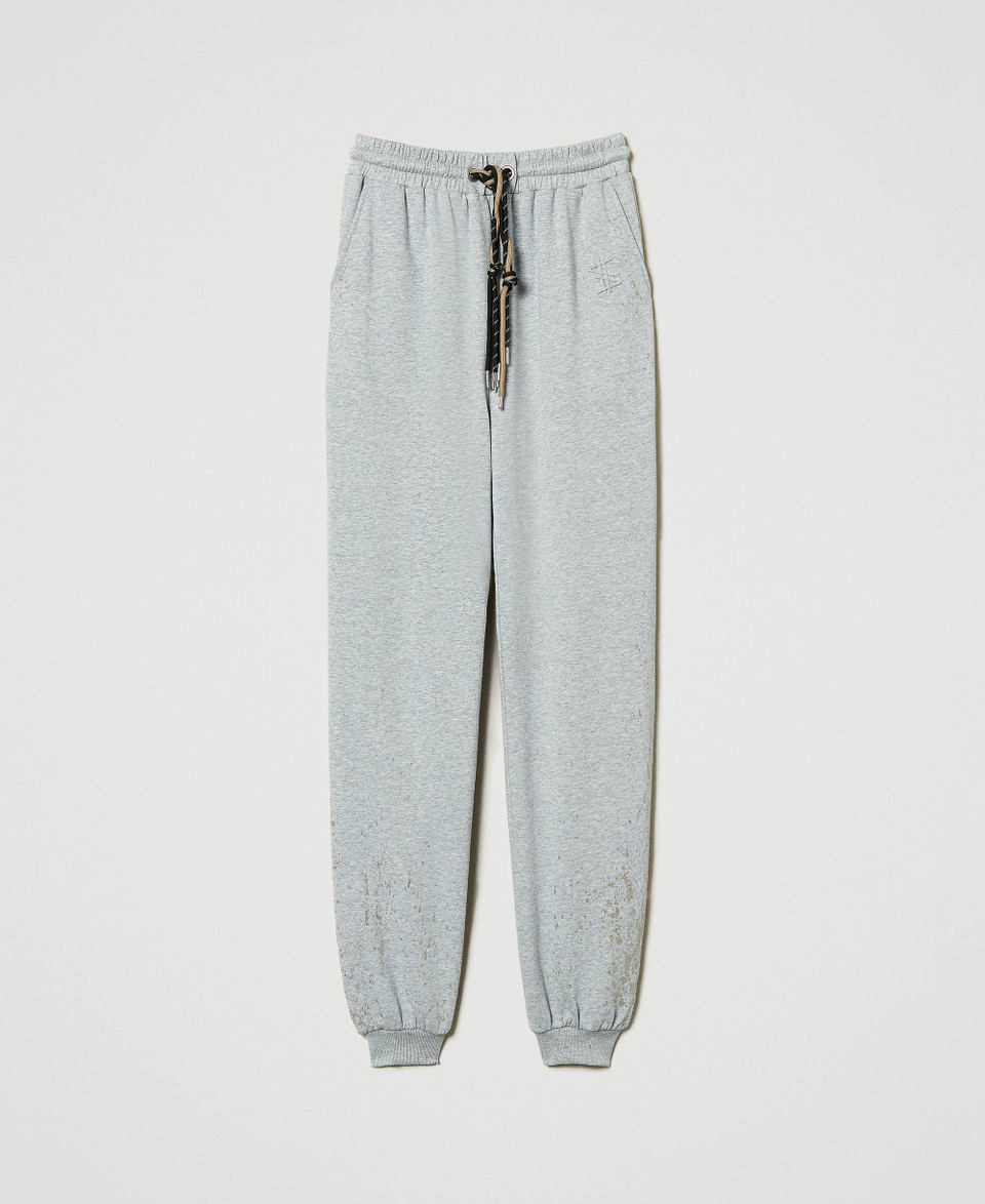 Twin Set Pantaloni joggers MYFO con stampa glitter Offerta natalizia