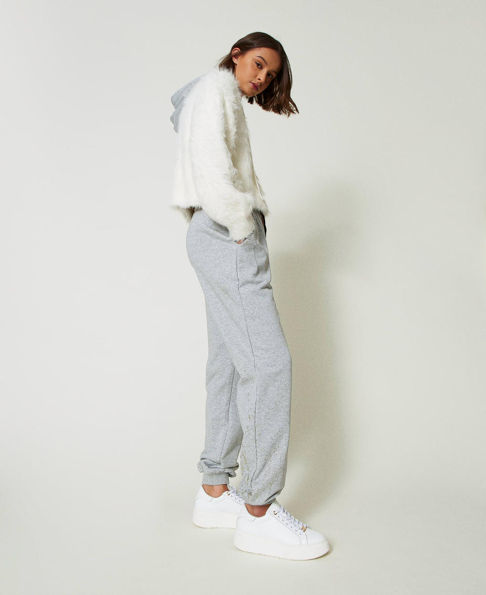 Twin Set Pantaloni joggers MYFO con stampa glitter Offerta natalizia