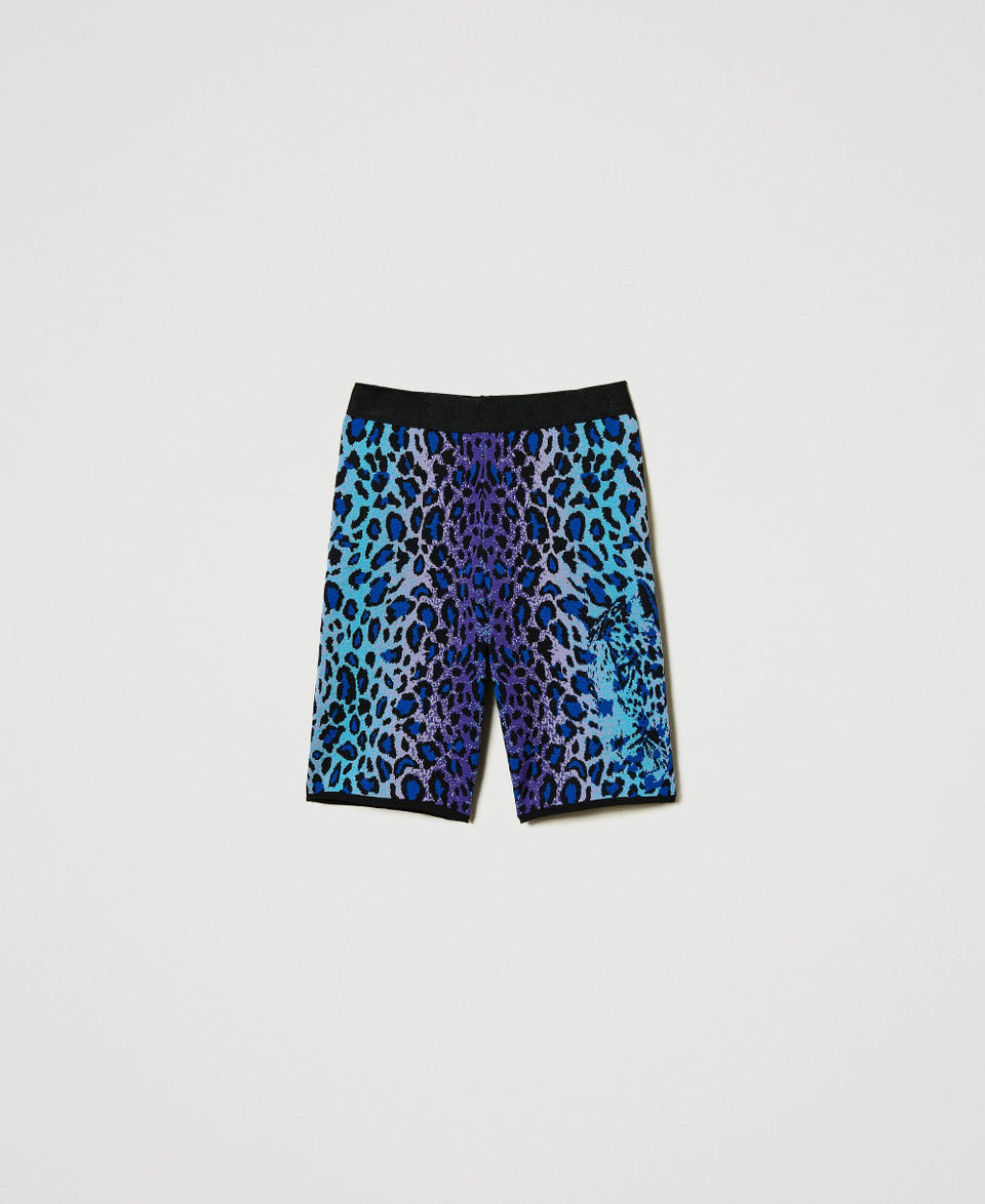 Twin Set Shorts biker MYFO in maglia jacquard Offerta Giorno del Papà