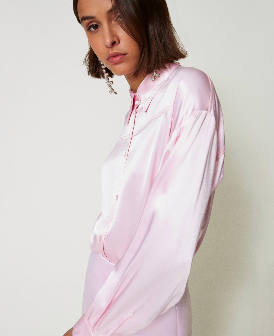 Twin Set Camicia in raso martellato Latest fashion