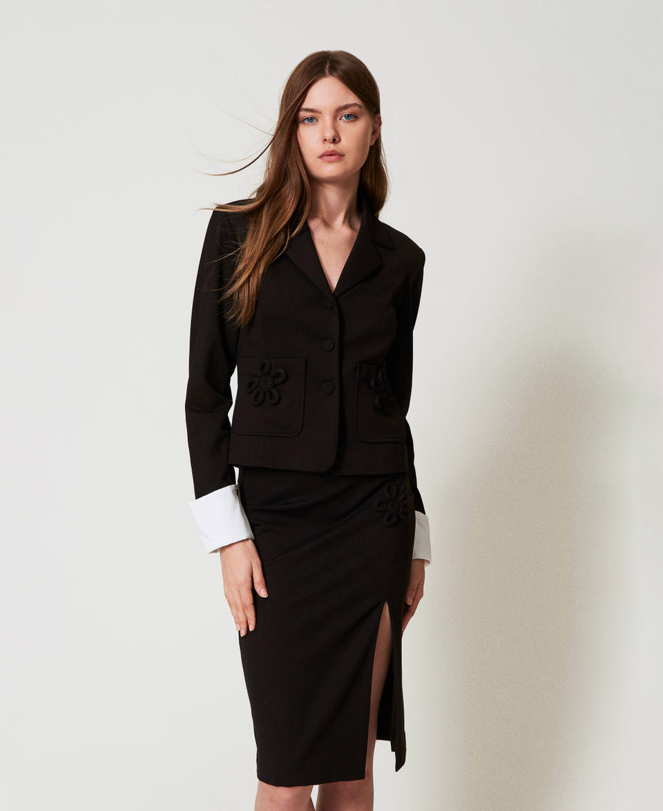 Twin Set Gonna longuette fitted con fiori Offerta temporanea