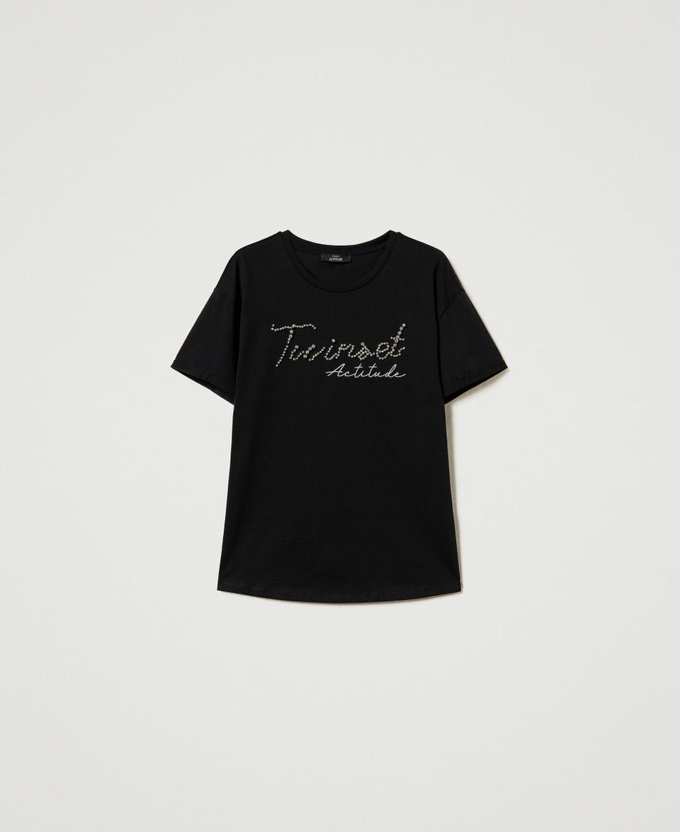 Twin Set T-shirt con logo lurex Grandi sconti