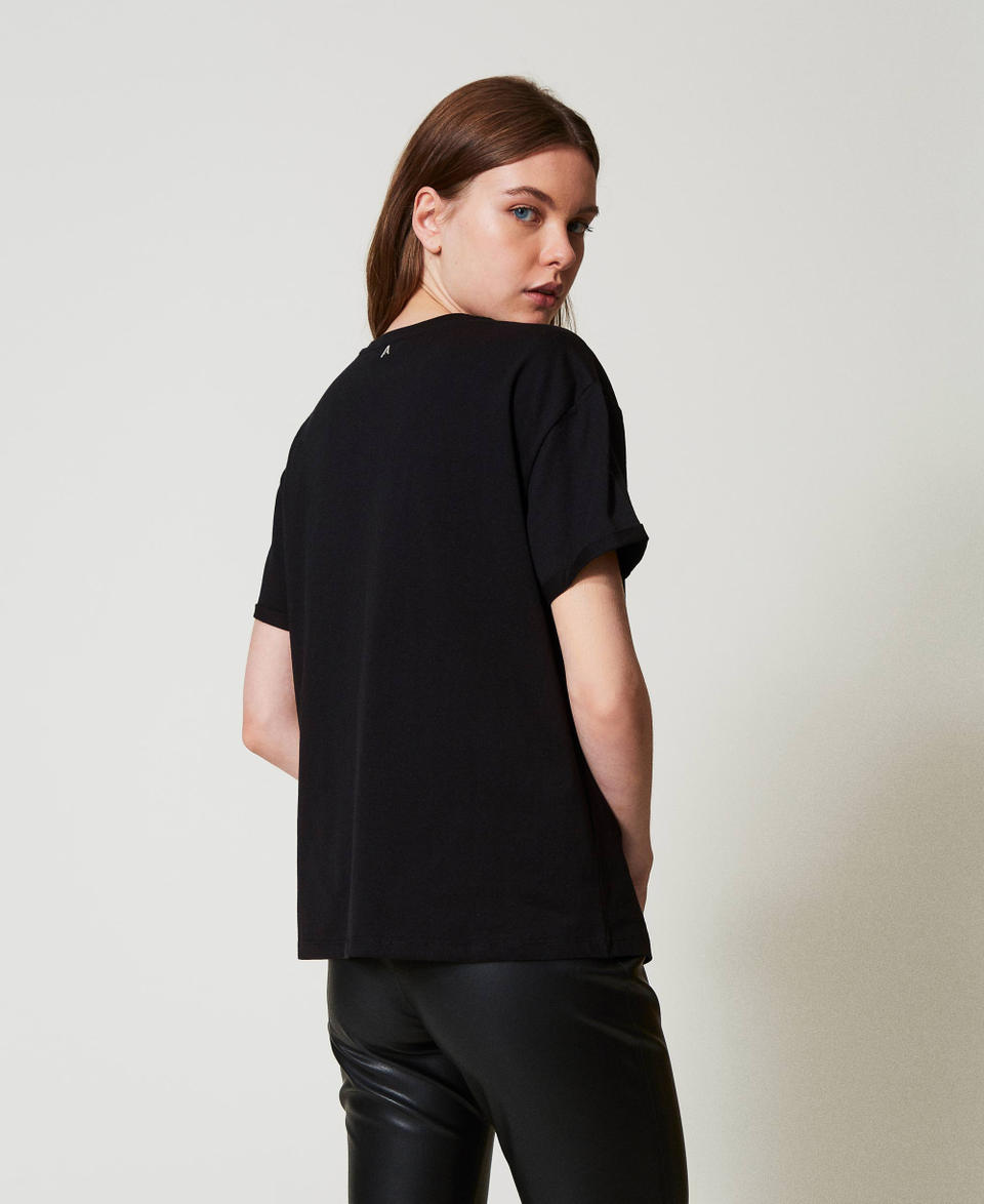 Twin Set T-shirt con logo lurex Grandi sconti