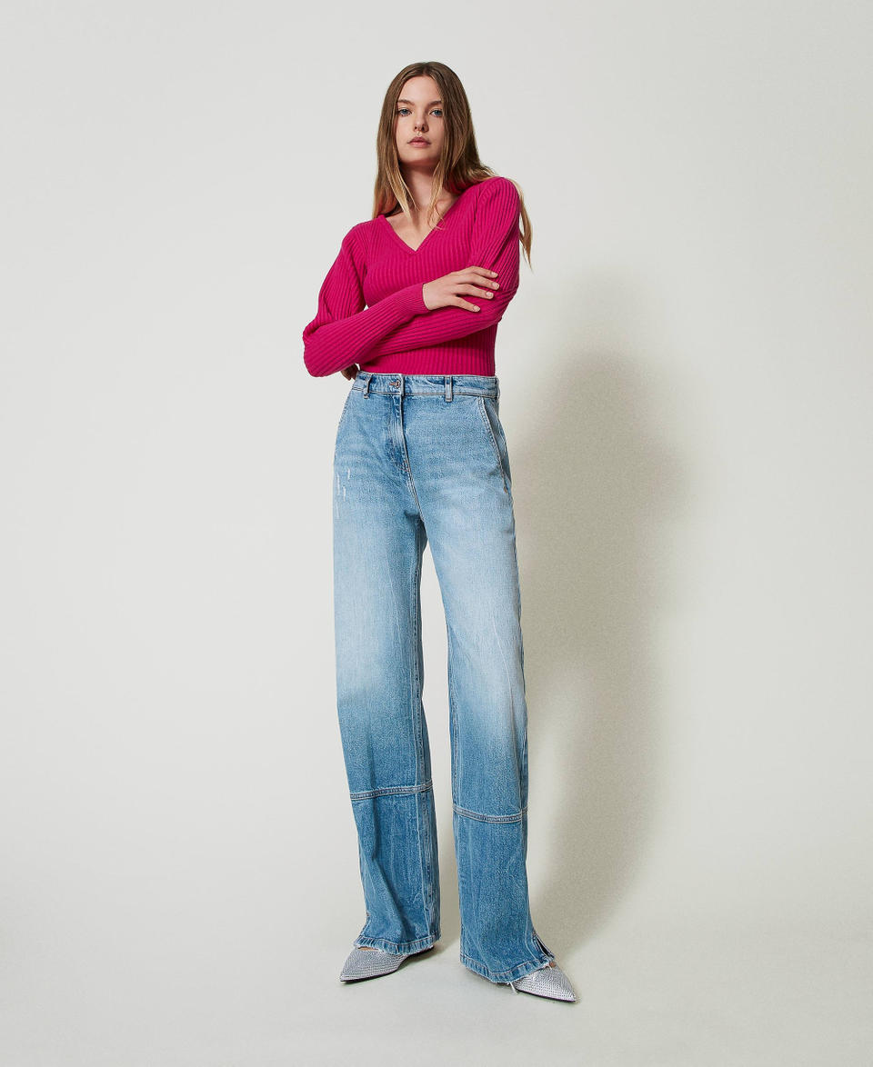 Twin Set Jeans wide leg con tagli Offerta settimanale