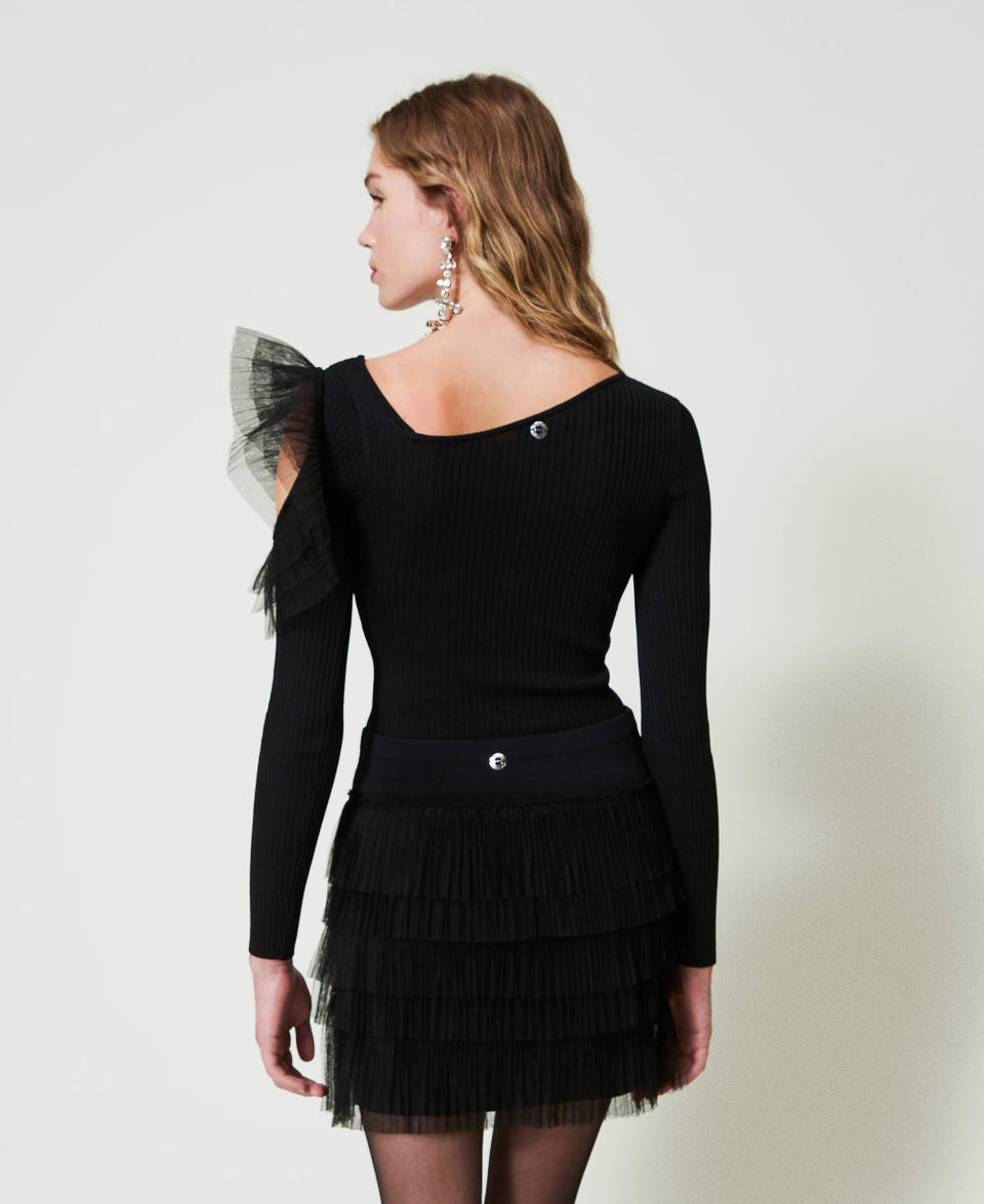 Twin Set Minigonna in maglia con balze in tulle Fino al 65% di sconto