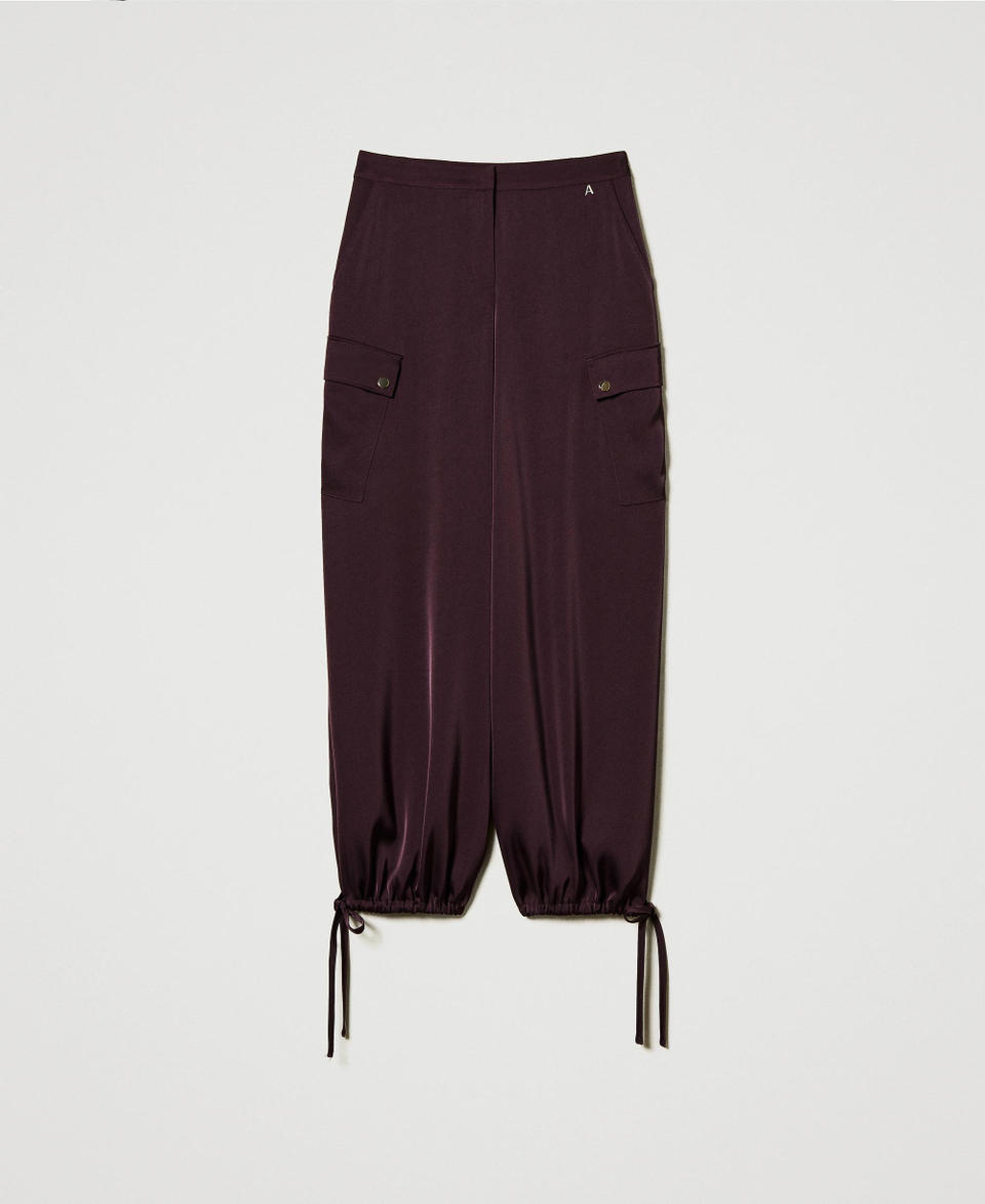 Twin Set Pantaloni cargo in raso Super sconto