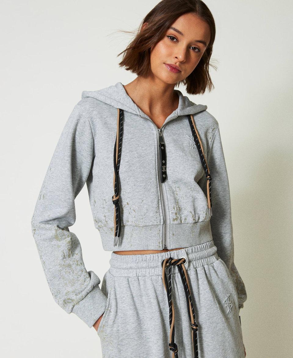 Twin Set Felpa cropped MYFO con stampa glitter Trasporto libero internazionale