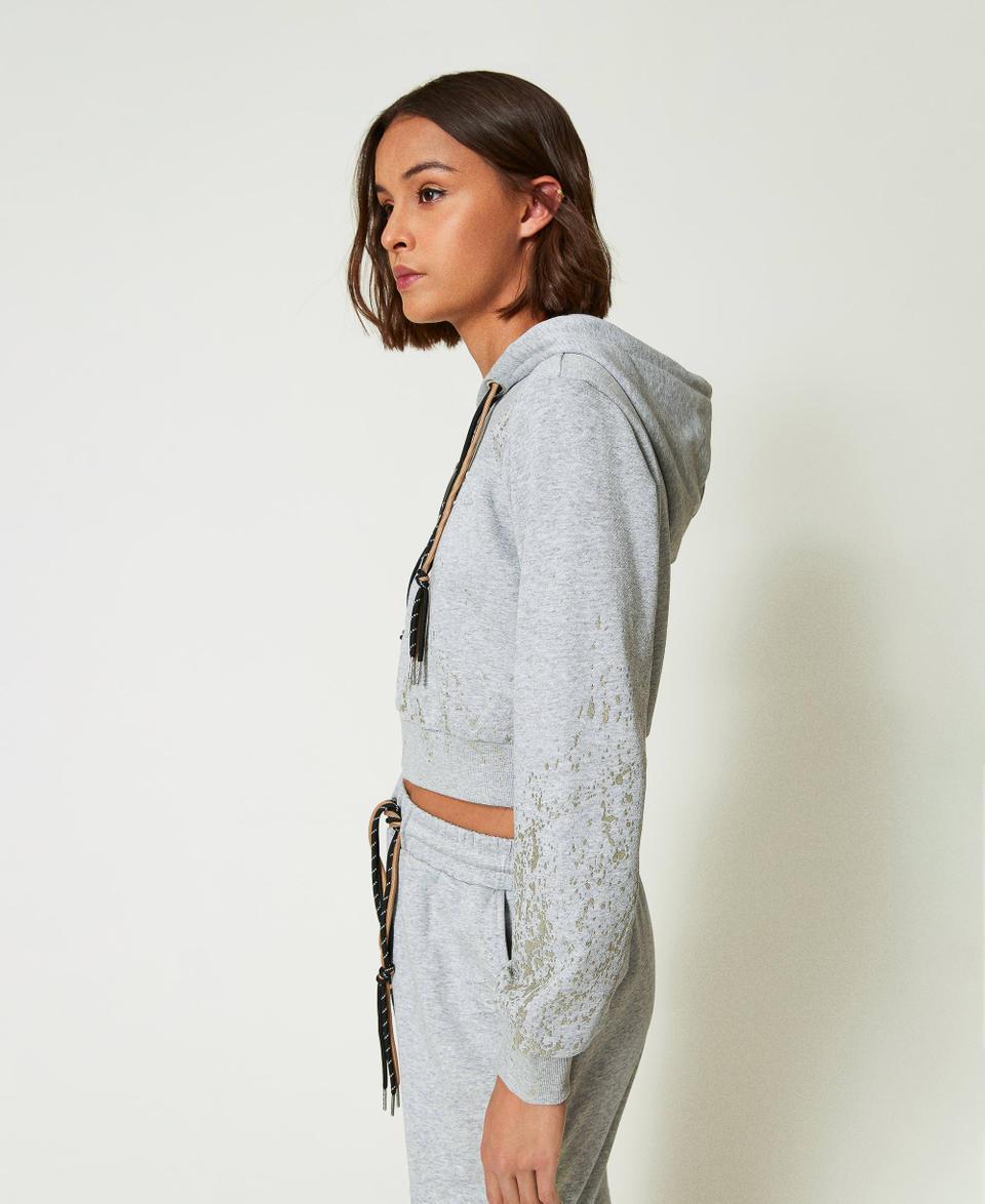 Twin Set Felpa cropped MYFO con stampa glitter Trasporto libero internazionale