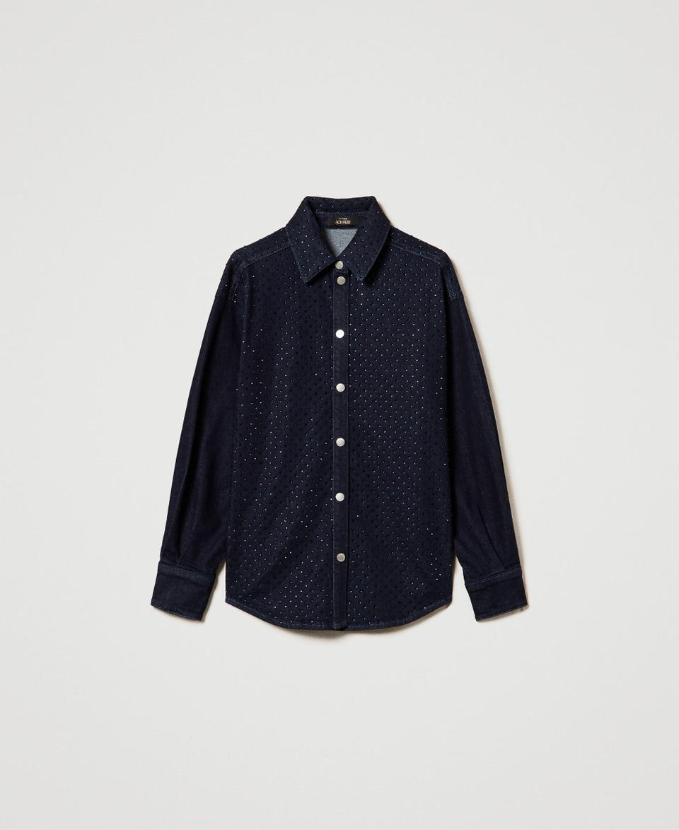 Twin Set Camicia in jeans con strass Limitato a 3 giorni