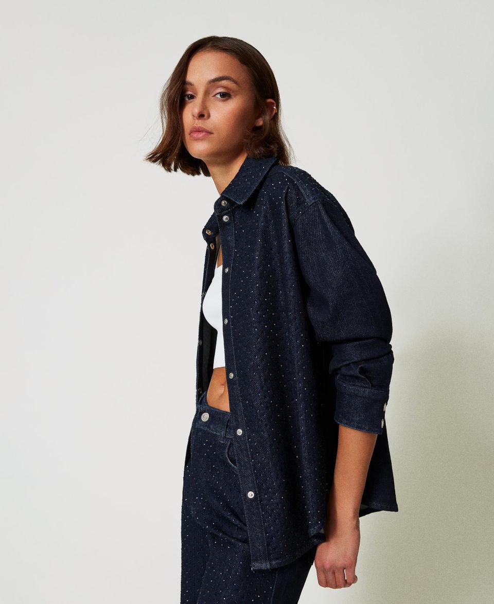 Twin Set Camicia in jeans con strass Limitato a 3 giorni