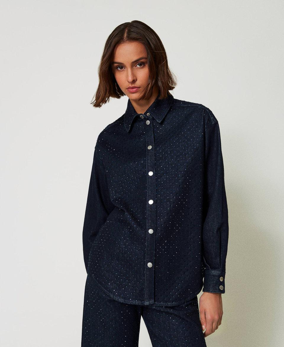 Twin Set Camicia in jeans con strass Limitato a 3 giorni