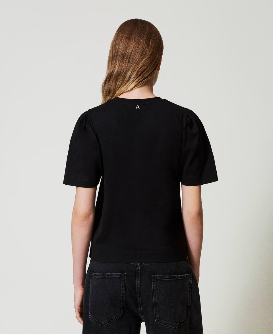 Twin Set T-shirt con ricamo a fiocco In vendita