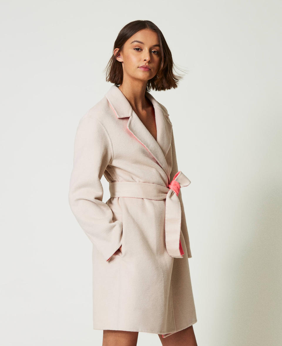 Twin Set Cappotto reversibile MYFO in panno misto lana Nuovo
